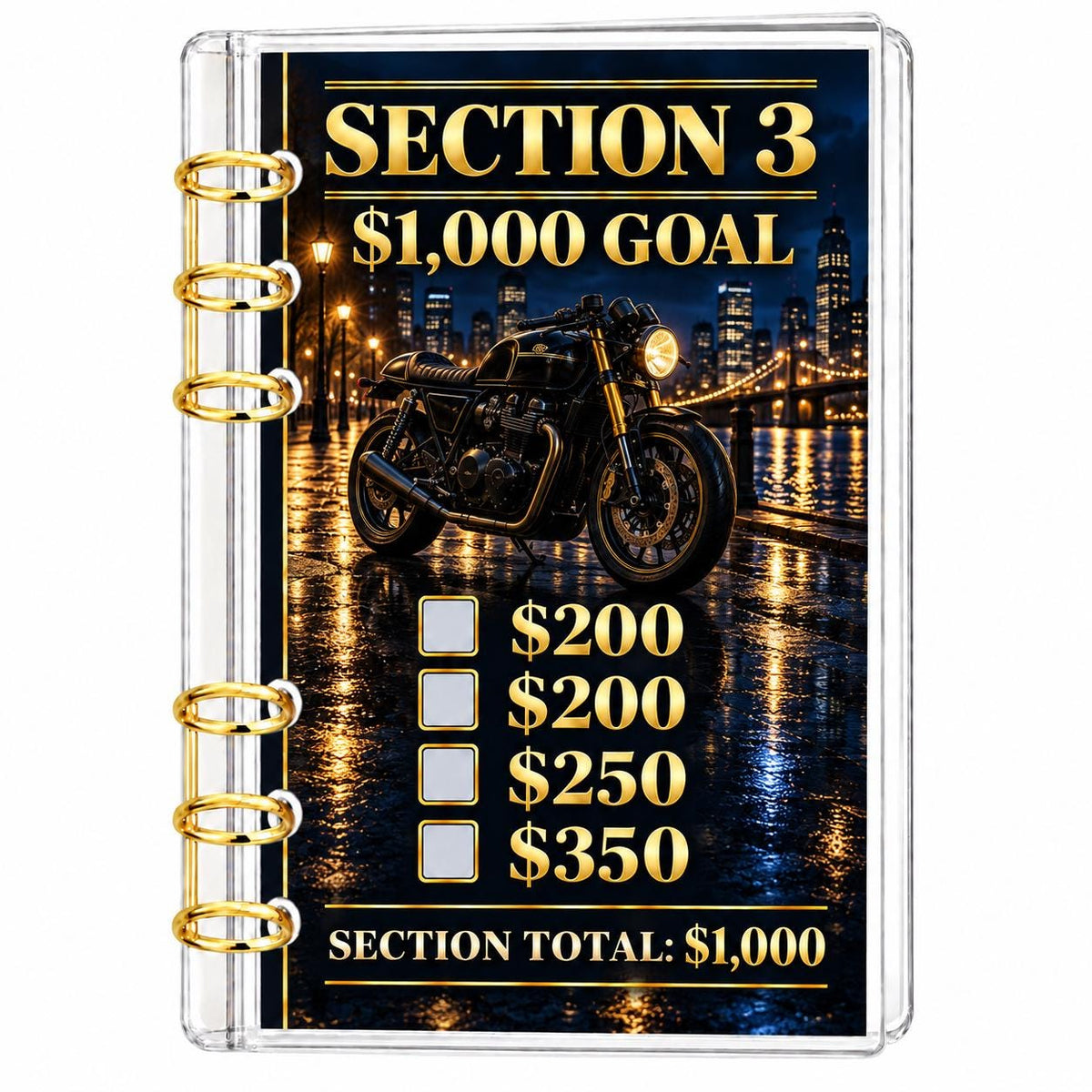 Mens 12000 Savings Challenge A6 Acrylic Binder Budget Planner Gift for Him