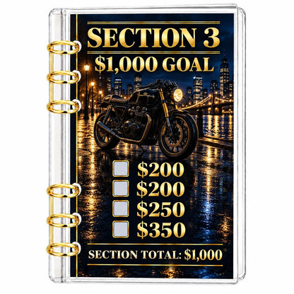 Mens 12000 Savings Challenge A6 Acrylic Binder Budget Planner Gift for Him