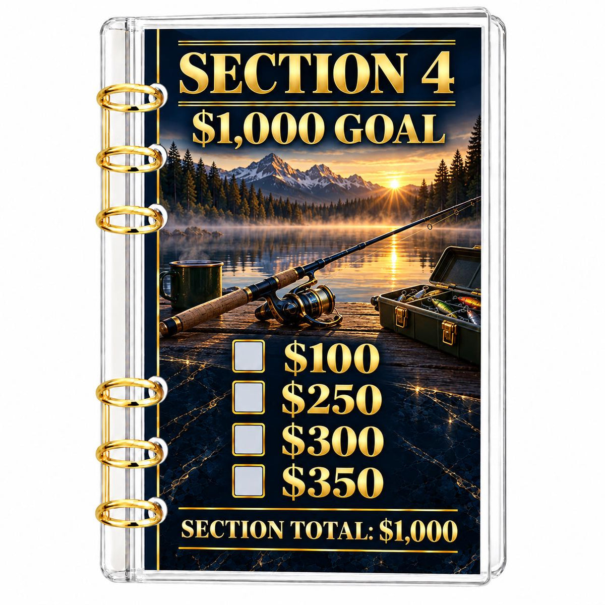 Mens 12000 Savings Challenge A6 Acrylic Binder Budget Planner Gift for Him