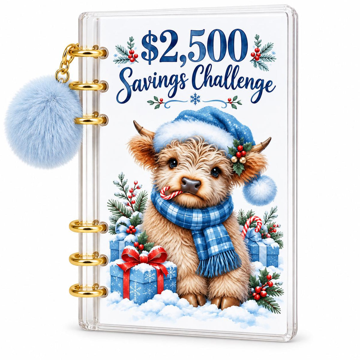 Highland Cow Savings Challenge Binder: 2500 Goal