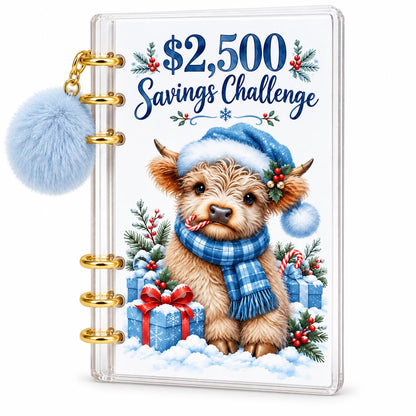 Highland Cow Savings Challenge Binder: 2500 Goal