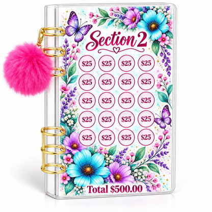Floral Butterfly 2500 Savings Challenge A6 Binder Budget Bundle