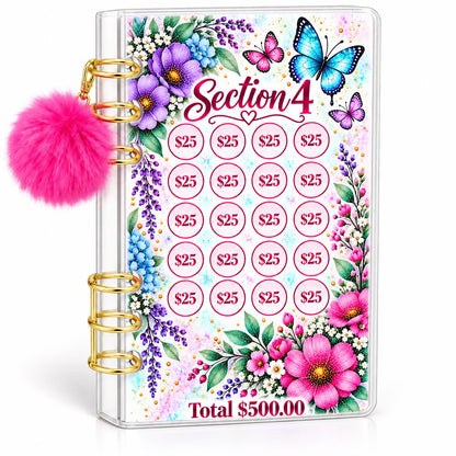 Floral Butterfly 2500 Savings Challenge A6 Binder Budget Bundle