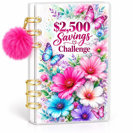 Floral Butterfly 2500 Savings Challenge A6 Binder Budget Bundle