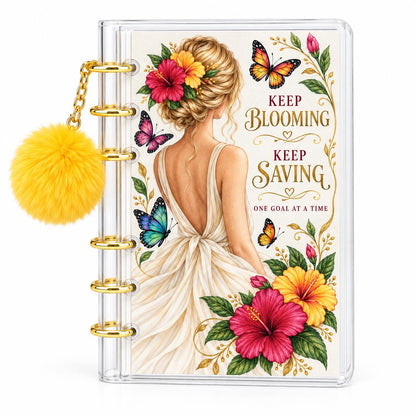 Tropical Bloom 2000 Savings Challenge A6 Binder Cash Envelope