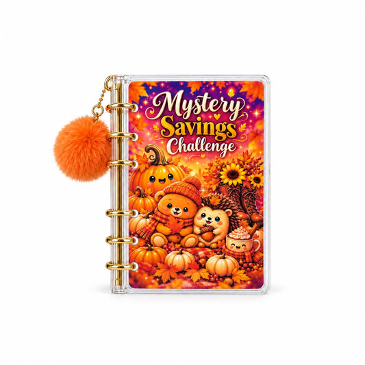 Autumn Savings Challenge: A6 Clear Binder, Pom-Pom Charm, Cash Envelopes