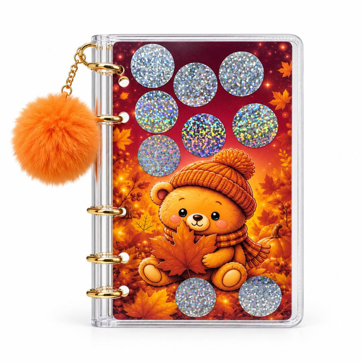 Autumn Savings Challenge: A6 Clear Binder, Pom-Pom Charm, Cash Envelopes