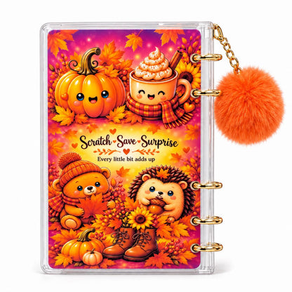 Autumn Savings Challenge: A6 Clear Binder, Pom-Pom Charm, Cash Envelopes