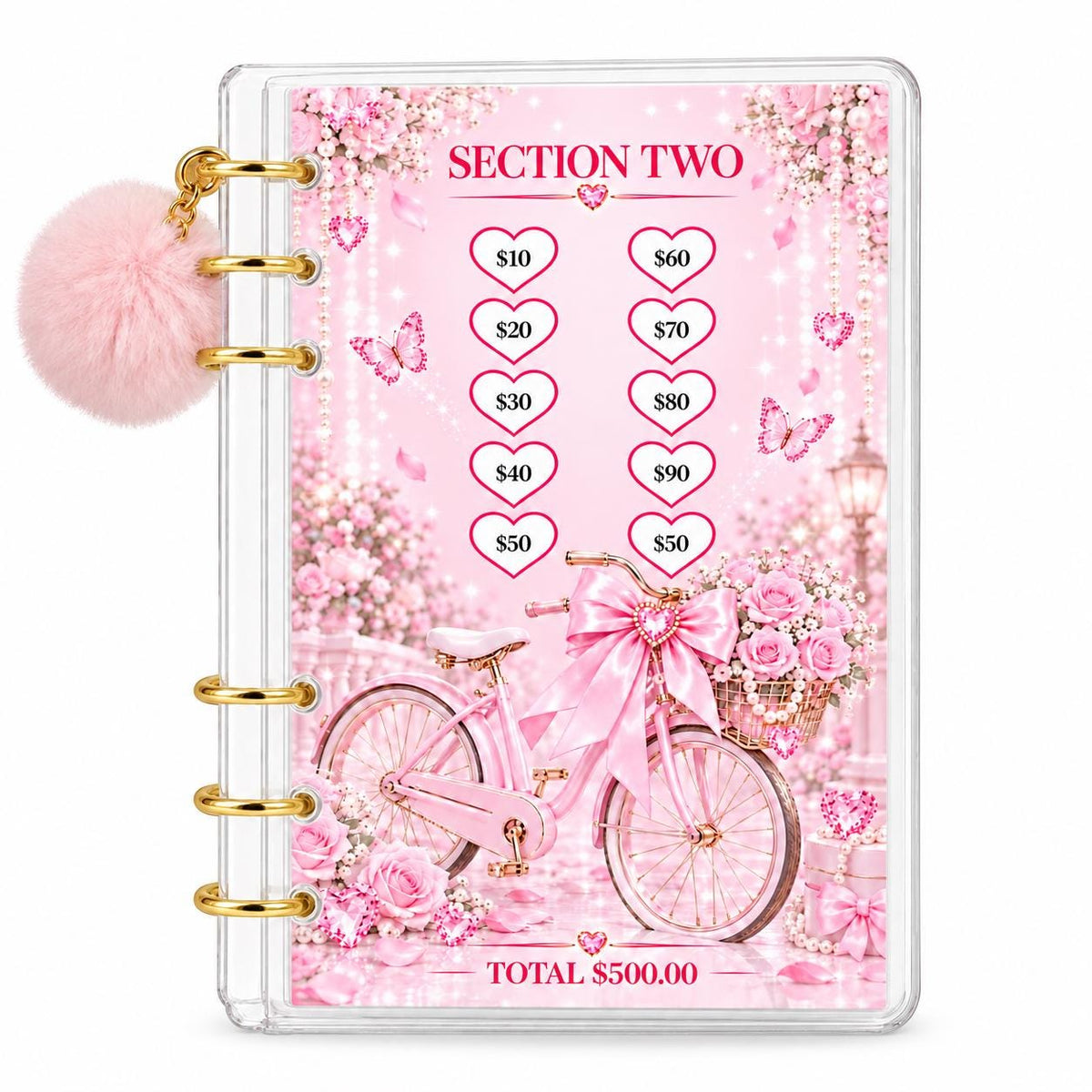 Pink Dreams 2000 Savings Challenge A6 Binder Budgeting Bundle