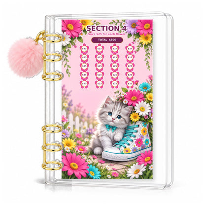 Kitten Puppy 3000 Savings Challenge A6 Binder Bundle