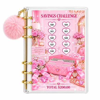 Low Budget Savings Challenge Bundle A6 Binder Pink Cash Budget Planner