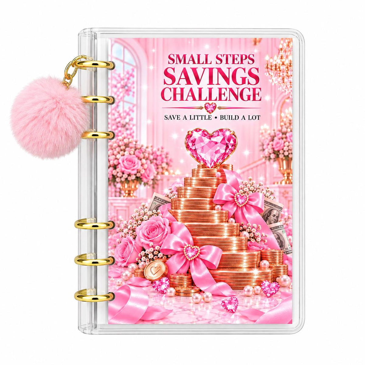 Low Budget Savings Challenge Bundle A6 Binder Pink Cash Budget Planner
