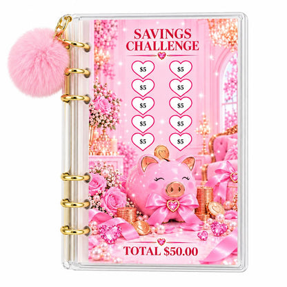 Low Budget Savings Challenge Bundle A6 Binder Pink Cash Budget Planner