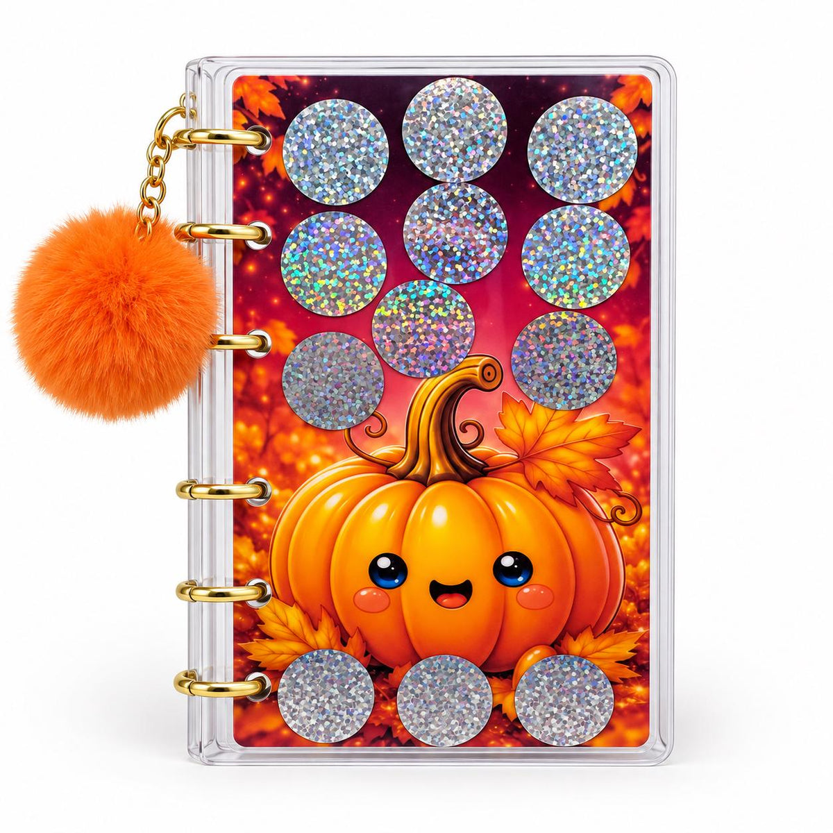 Autumn Savings Challenge: A6 Clear Binder, Pom-Pom Charm, Cash Envelopes