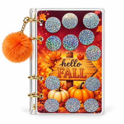 Autumn Savings Challenge: A6 Clear Binder, Pom-Pom Charm, Cash Envelopes