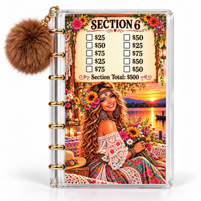 Save with a Smile Binder: 3,000 Savings Challenge with Floral Artwork