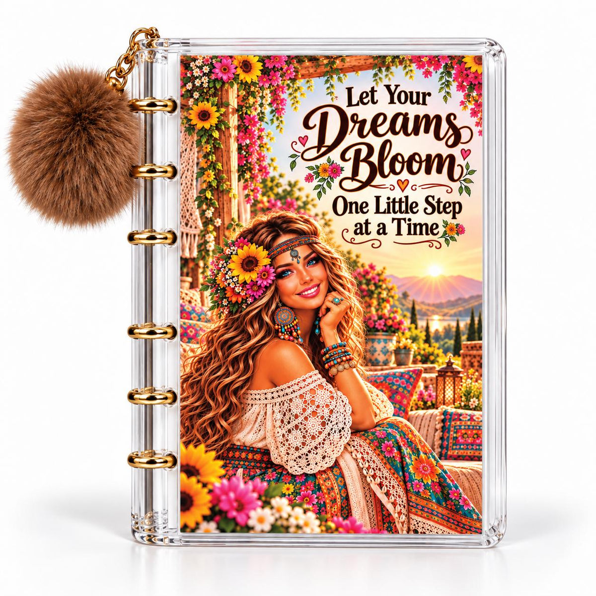 Save with a Smile Binder: 3,000 Savings Challenge with Floral Artwork