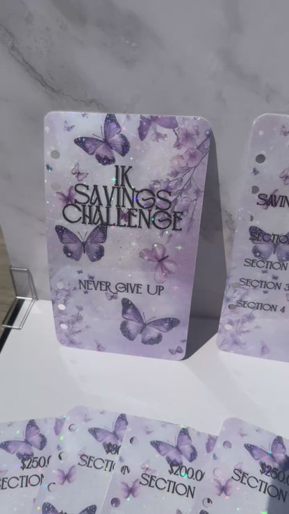 1K A6 White Binder Bundle with Purple Butterflies