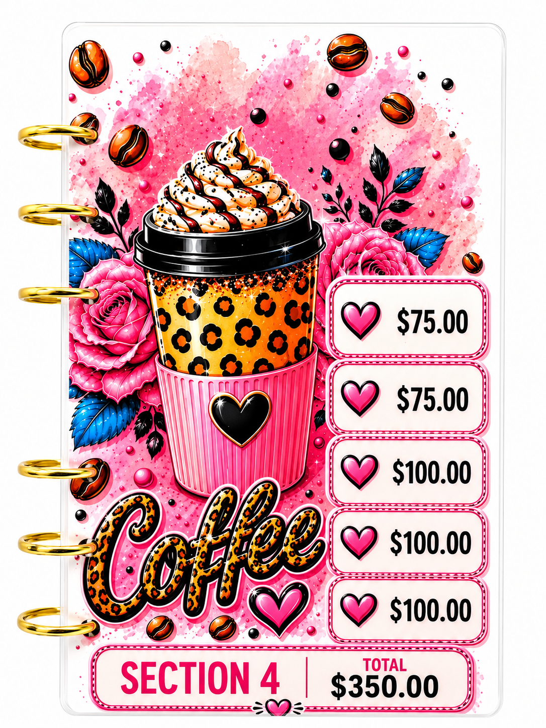 1K Coffee Savings Challenge Binder | A6 Cash Stuffing Binder | Budget Savings Tracker