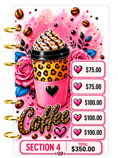 1K Coffee Savings Challenge Binder | A6 Cash Stuffing Binder | Budget Savings Tracker